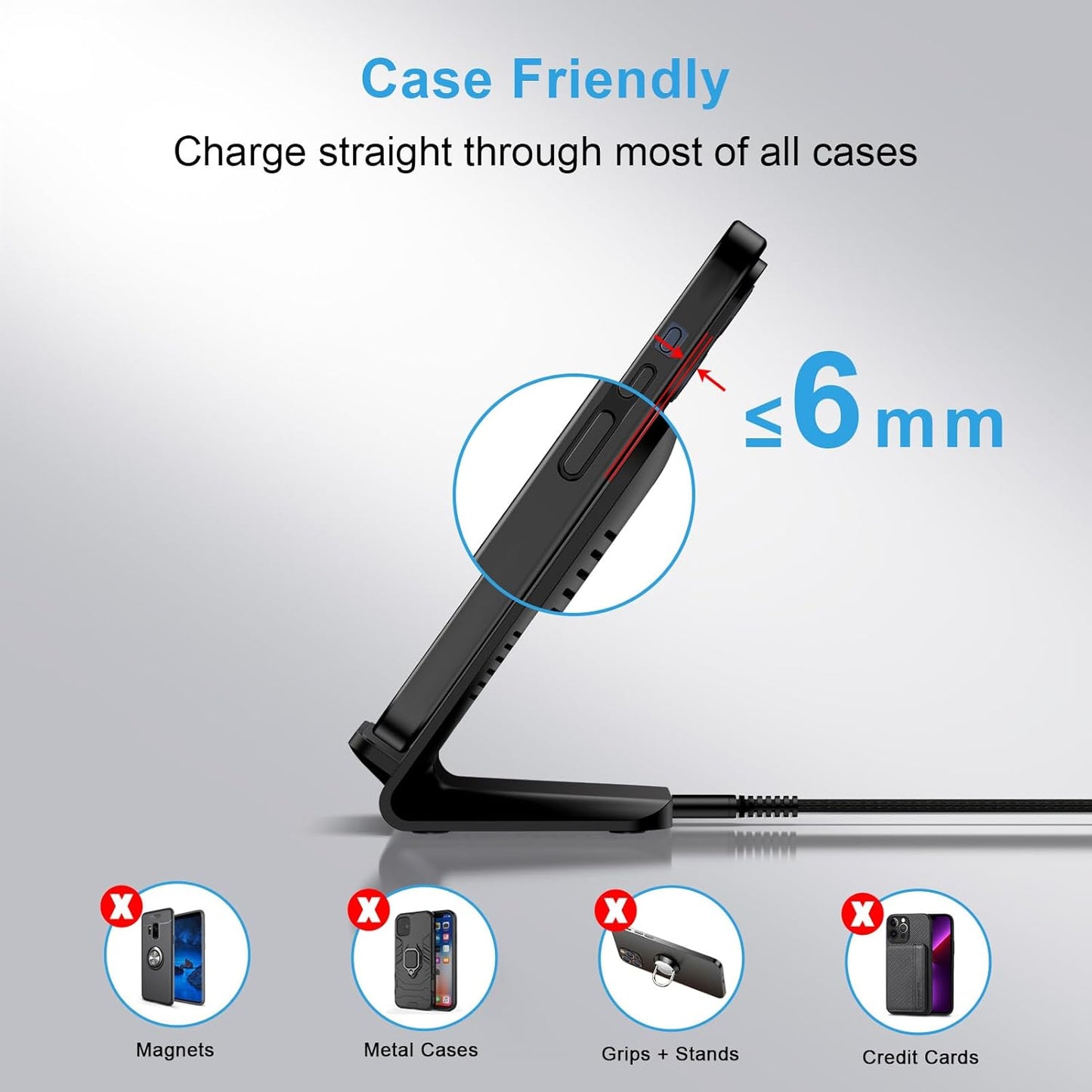 Pixel 9 10 Wireless Charger 15W Fast Charging for Google Pixel 10 9A 9 Pro XL Fold 8A 8 Pro 7A 7 6 Pro,Android Wireless Phone Charging Stand & QC Charger for Samsung Galaxy Z Fold Flip 6 S25 S24 S23