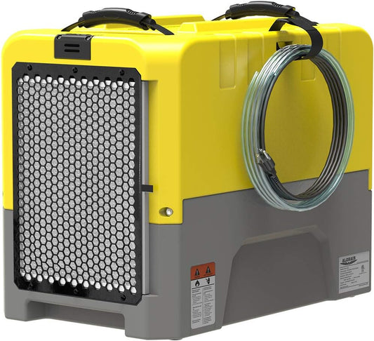 ALORAIR 180 PPD Commercial Dehumidifier with Pump Drain Hose, LGR Dehumidifiers for Basement Warehouse & Job Sites, Crawl Space Dehumidifier for Water Damage Restore, 5-Year-Limited Warranty, Yellow
