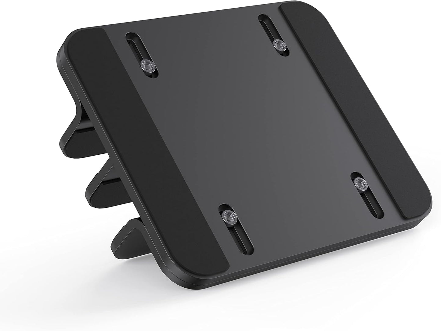 Dual Aluminum Vertical Laptop Stand Organizer, Sturdy Notebook Computer Holder Stand Compatible with New Liquid Retina XDR Apple MacBook Air/Pro, Mac mini and iPad Pro - Black