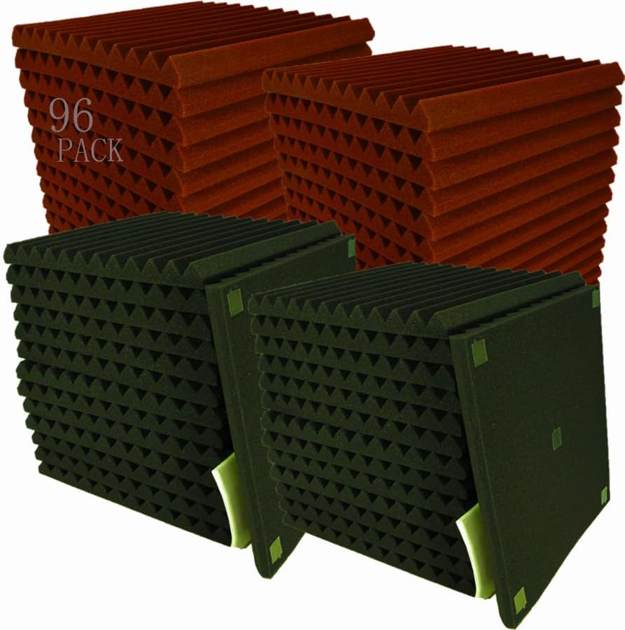 96 PACK Medium Sale Acoustic Foam Soundproof foam (Black/burgundy)