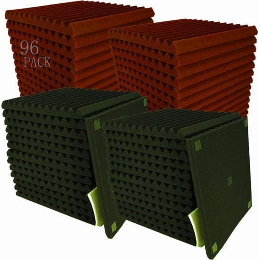 96 PACK Medium Sale Acoustic Foam Soundproof foam (Black/burgundy)