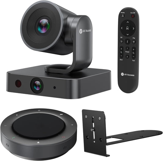 4K Conference Room Camera System, AI Auto-Tracking PTZ Camera 3x Optical/5x Digital Zoom with Bluetooth Speakerphone Set, 120° Wide-Angle, 16-Foot Mic Pickup, for Zoom YouTube Teams OBS and More