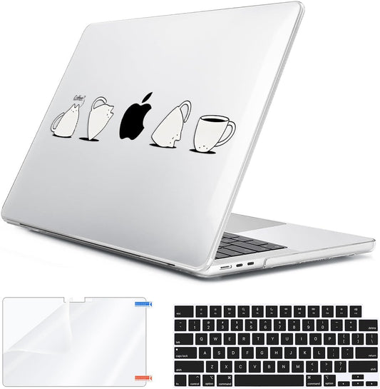 for 2025 2024 2023 2022 MacBook Air 13 inch Case M4 A3240 M3 A3113 M2 A2681 with Touch ID& 13.6" Liquid Retina Display, Plastic Hard Shell&Keyboard Cover&Screen Film&Webcam Cover, Cups