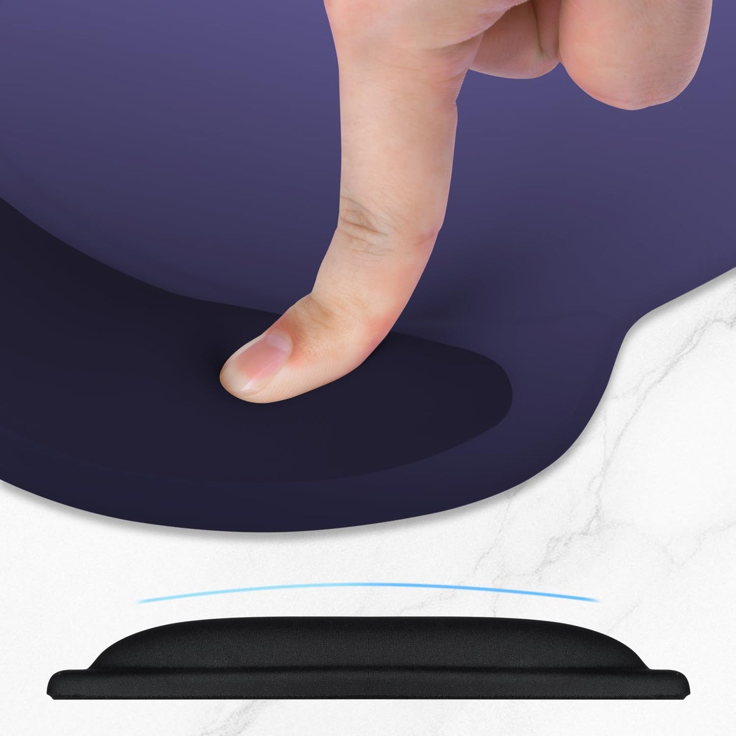 ITNRSIIET Ergonomic Mouse Pad with Comfort Gel Wrist Rest, Non-Slip PU Base, Smooth Textured Surface, Reduces Hand Fatigue & Wrist Pain, 8.7 x 7.2 Inch for Office Gaming Home, Violet Gradient