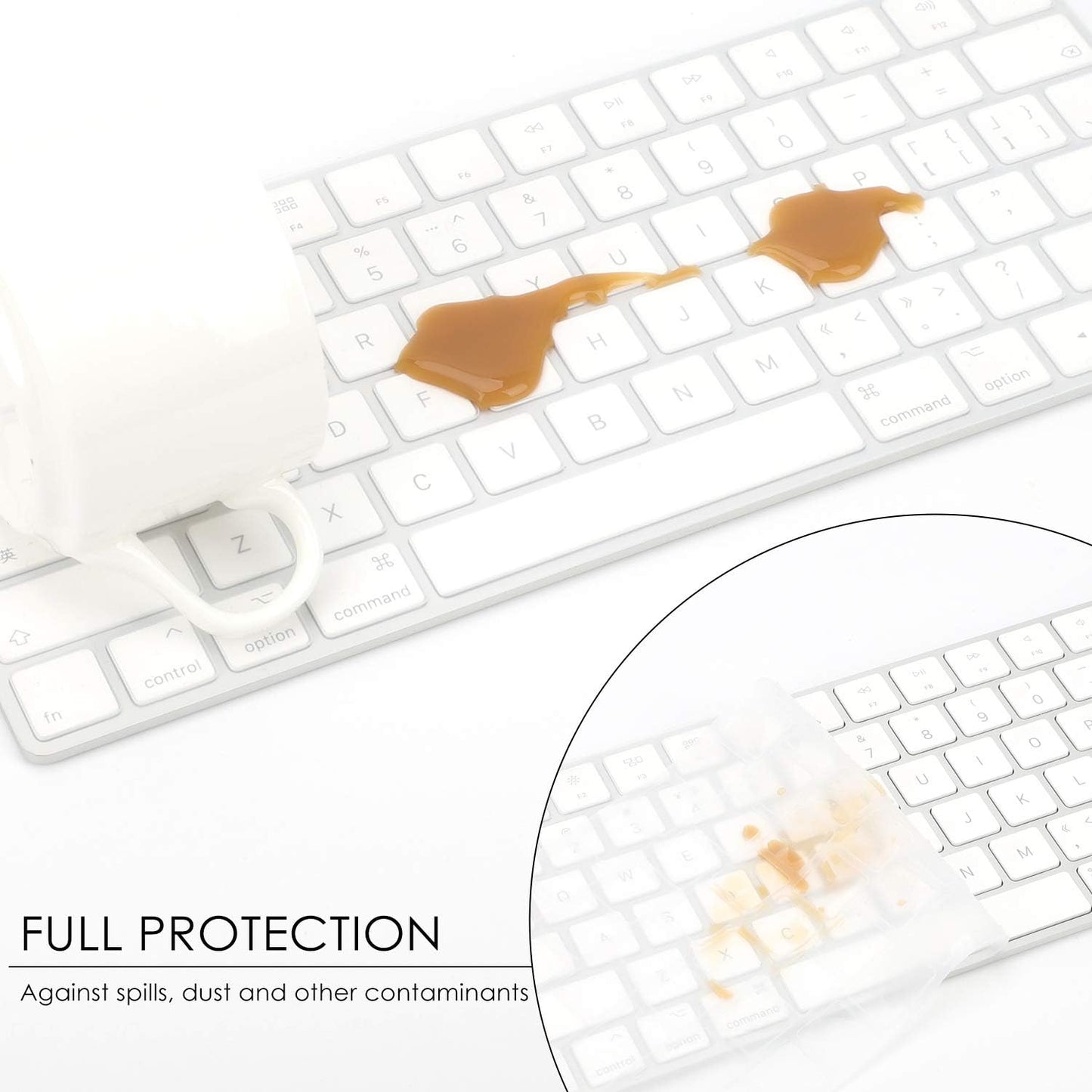 Allinside Transparent Cover for Apple Magic Keyboard (MLA22LL/A) with US Layout