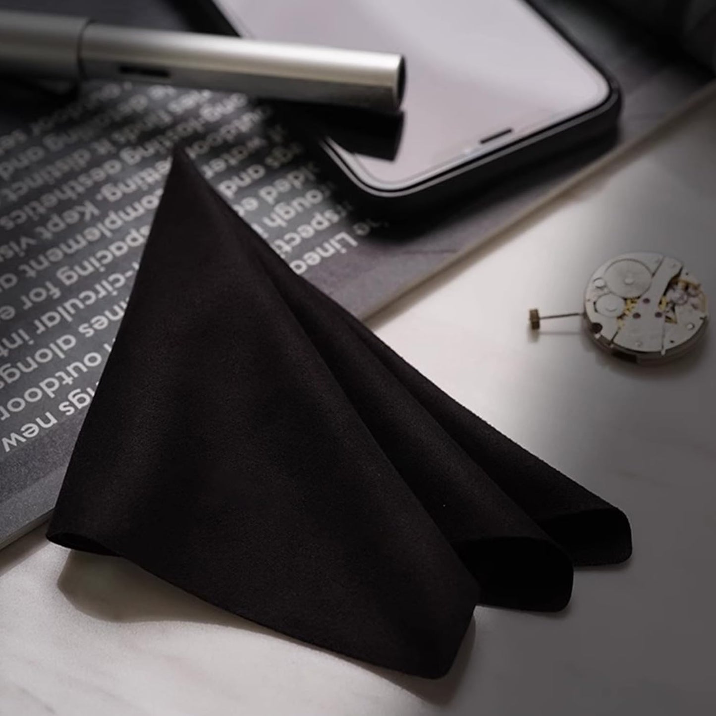 2 Pack Microfiber Liner Cleaning Cloth 15" 16" MacBook Air/MacBook Pro Screen Keyboard Imprint Protection, Keyboard Protector Compatible with MacBook Air 15.3" /MacBook Pro 15"/MacBook Pro 16"-Black