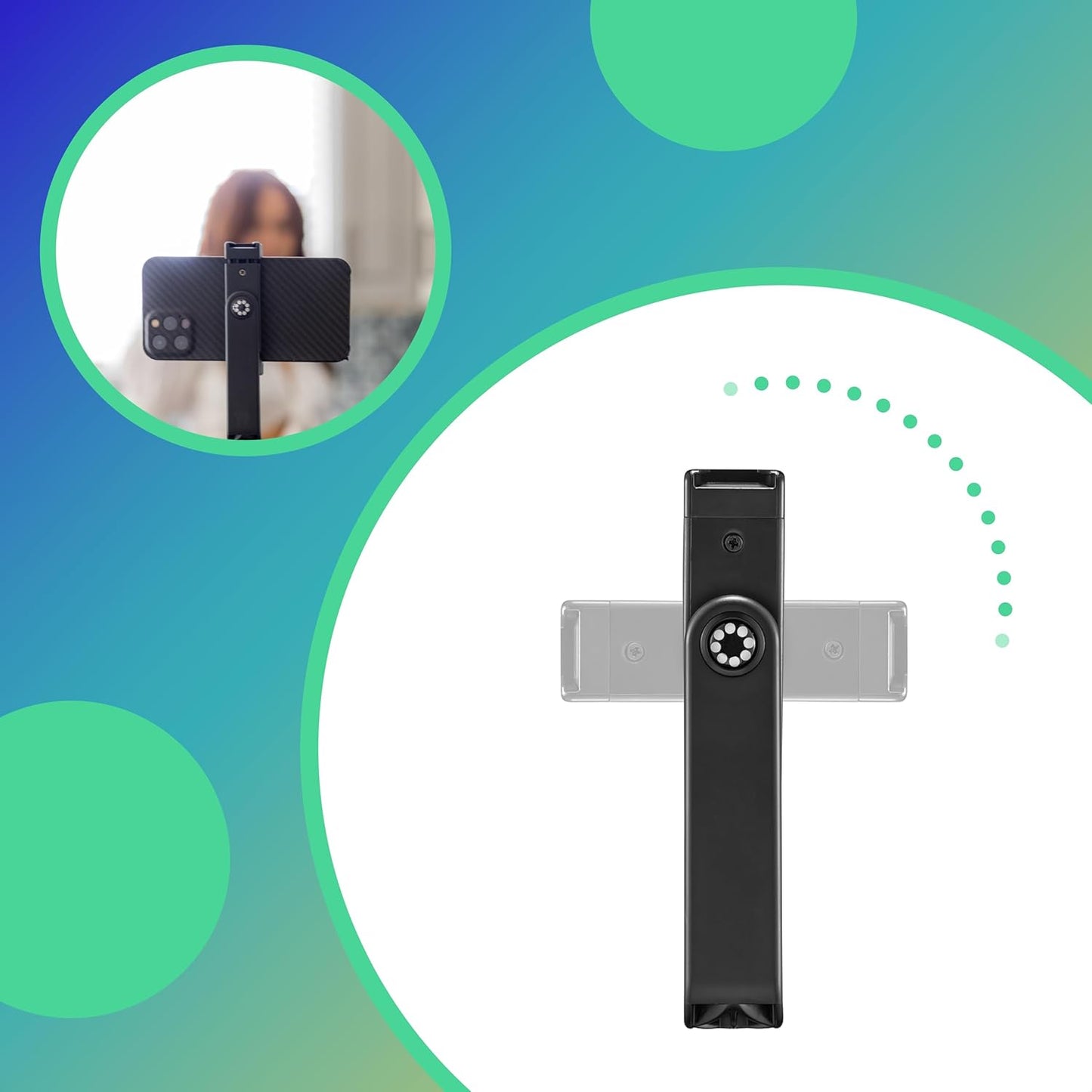 JOBY GorillaPod 1K GripTight 360 Mount Kit, Compact Flexible Tripod 1K Stand and BallHead, with Rotating Phone Mount, Easy Landscape or Portrait Mode, Double Cold Shoe, Supports up to 1kg (2.2lb)