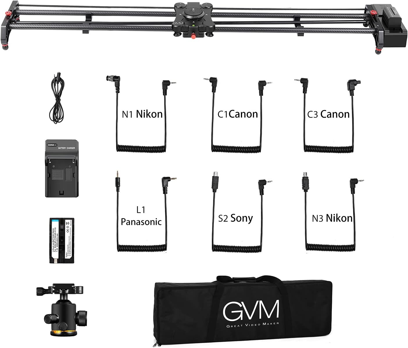 GVM Motorized Camera Slider, 48''/120CM Carbon Fiber Camera Slider with APP Control, Support Video Mode, Time Lapse Photography, Horizontal, Tracking and 120° Panoramic Shooting