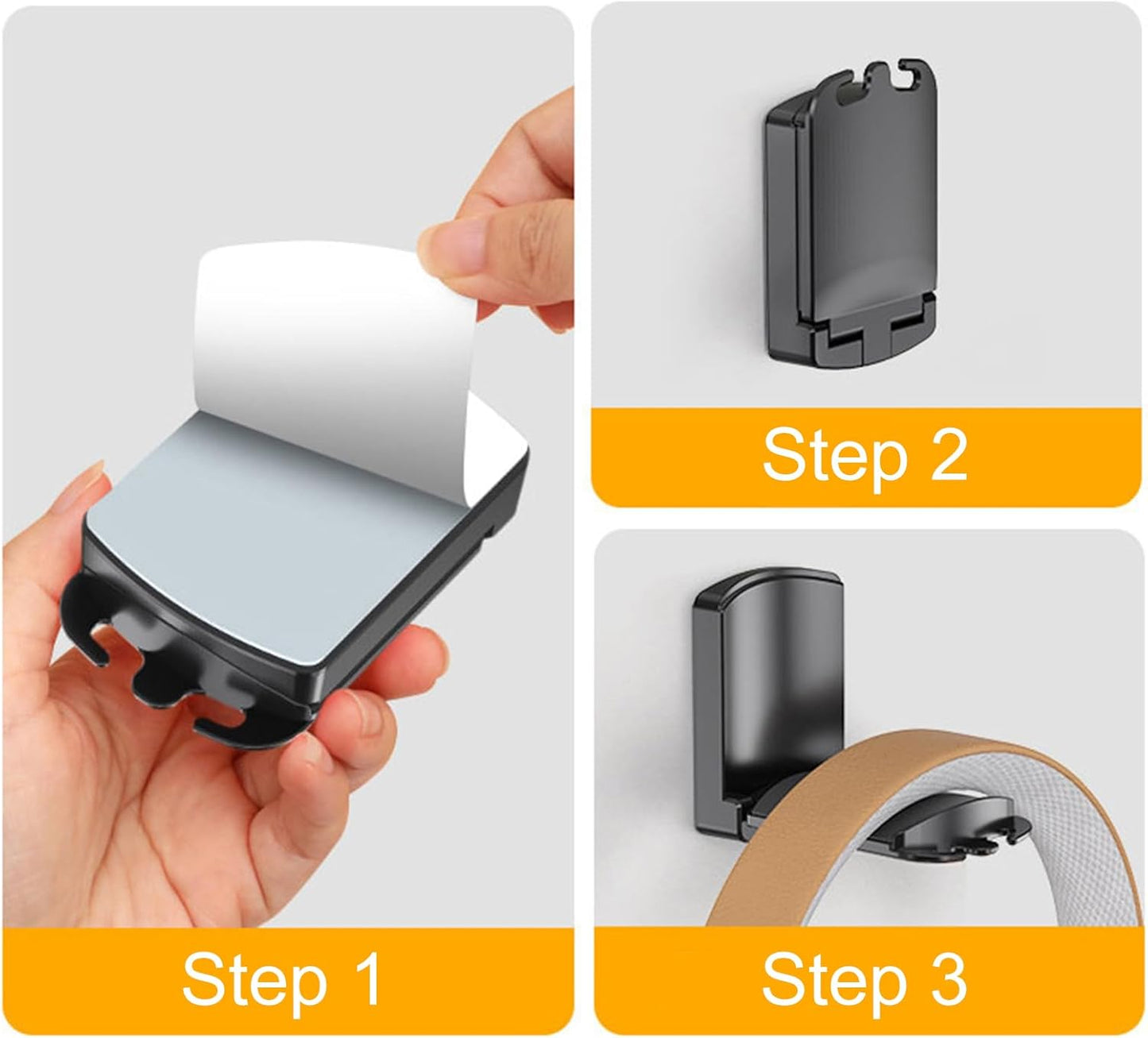 2-Pack Headphone Stand, Sticky Adhesive Headset Hanger for Universal Gaming Headset Airpods Max Sony Bose Beats(White)