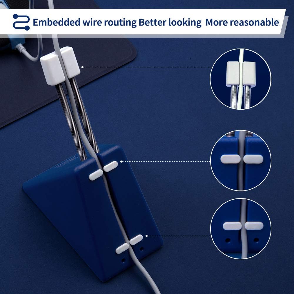 Hotline Games Mouse Bungee Mouse Cord Clip Cord Management System Fixer Holder for Esports FPS Game (3.0 Blue)