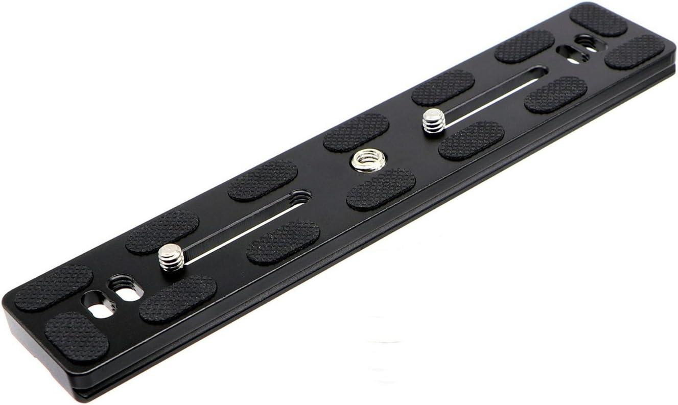 PU-200 200mm Universal Lengthened Quick Release Plate Slide Rail with D-Ring Screw for Tripod Ball Head DSLR Camera, Arca-Swiss Compatible
