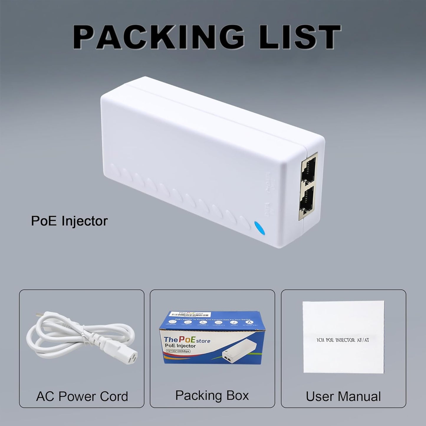 Gigabit PoE+ Injector – Converts Non-PoE to PoE+ (802.3af/at), 30W Power, Plug & Play, Up to 328ft (100m) Range, White – Ideal for IP Cameras, VoIP Phones & More