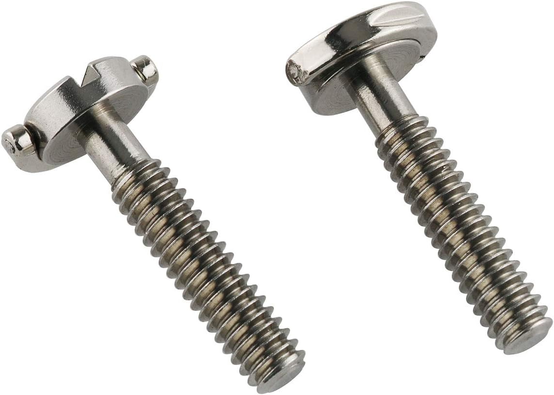 E-outstanding D Ring Hinged Screw 2PCS 1/4-20 Thread D-Ring Stainless Steel Camera Fixing Screws for Camera Tripod Monopod QR Plate 30mm Length