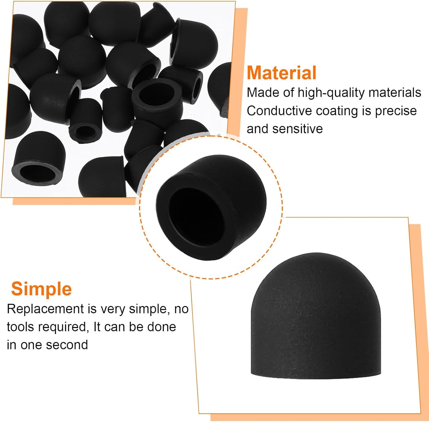 40 Pcs Stylus Tips Replacement Tips Only Pencil Rubber for Stylus Pens Soft No Scratches Sensitivity and Precision Universal Ends Replacement Friendly Swede