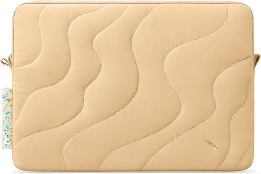 tomtoc 360 Protective Puffy Laptop Sleeve for 16-inch MacBook Pro M4/M3/M2/M1 Pro/Max A3403 A3186 A2991 A2780 A2485 2024-2019, Quilted Design Soft Cute Puffer Bag Laptop Case for Dell XPS 16 Plus