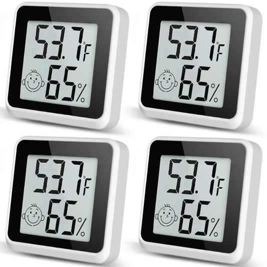 Indoor Humidity Meter Hygrometer 4Pack, Room Thermometer for Accurate Room Temperature Monitor, Digital Hygrometer with Indoor Thermometer for Home, Baby Nursery, and Humidity Sensor Enhanced Comfort