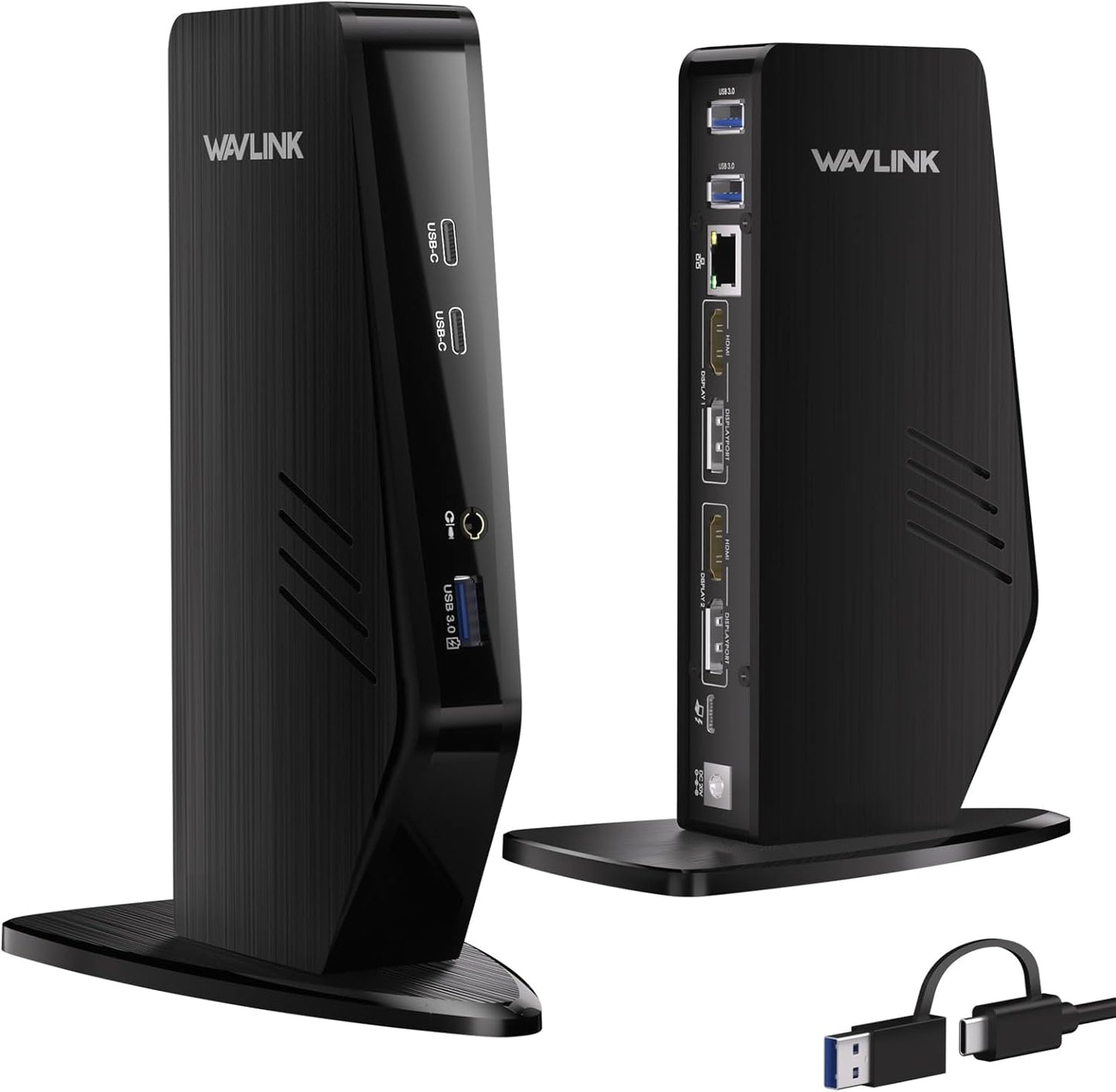 WAVLINK USB C Docking Station Dual Monitor, Dual 5K/4K@60Hz Displaylink Docking Station for M1/M2/M3/M4 Mac or Windows, 13-in-1 Laptop Dock with 2X HDMI, 2X DP, 130WPD, Gigabit Ethernet, 5X USB, Audio