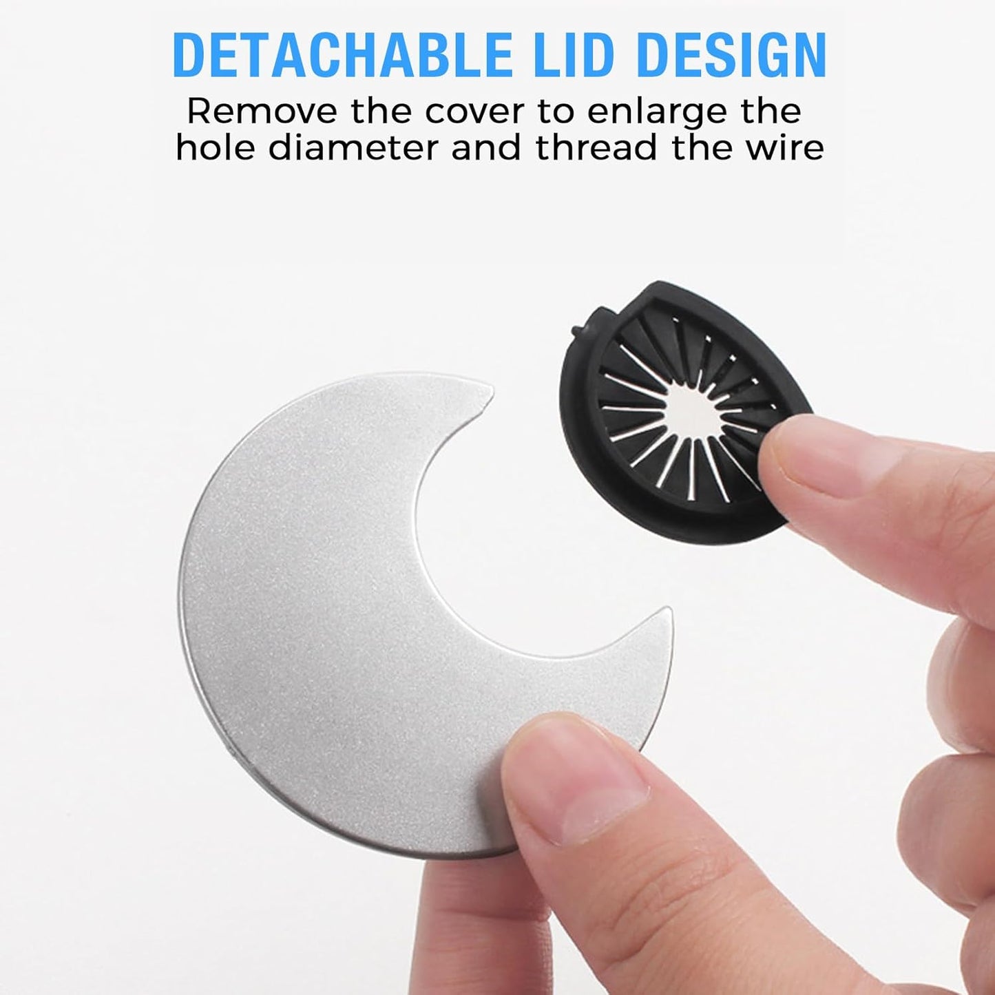 Desk Grommet 3-1/8" (80 mm), Desk Cord Hole Cover, Cable Grommet ABS Plastic, Desk Hole Grommet for Office and Home Table Cable, Detachable Cable Cord Organizer (Silver Sand 4 Pcs)