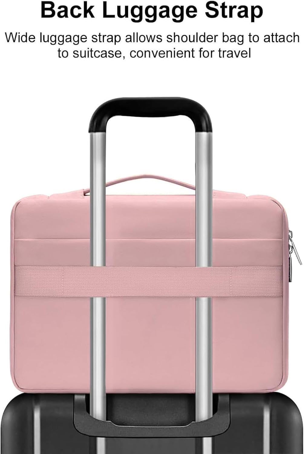 MOSISO 360 Protective Laptop Case 13.3 inch, 13-13.3 inch Laptop Sleeve Compatible with MacBook Air/Pro 13 / Pro 14, HP Dell ASUS Lenovo, Side Open Bag with 2 Raised&1 Flapover Pockets, Pink