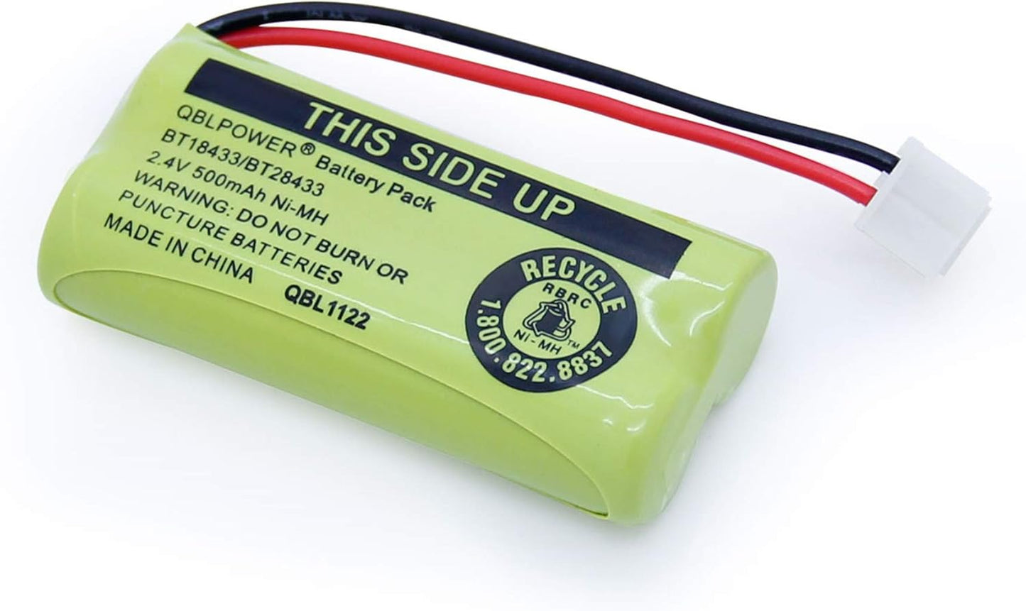 2.4V BT18433/BT28433 Rechargeable Battery Compatible with AT&T Vtech Phones BT18433 BT184342 BT28433 BT284342 BT-8300 BATT-6010 BT1011 BT1018 BT1022 BT1031 89-1326-00-00 CPH-515D(Pack of 2)