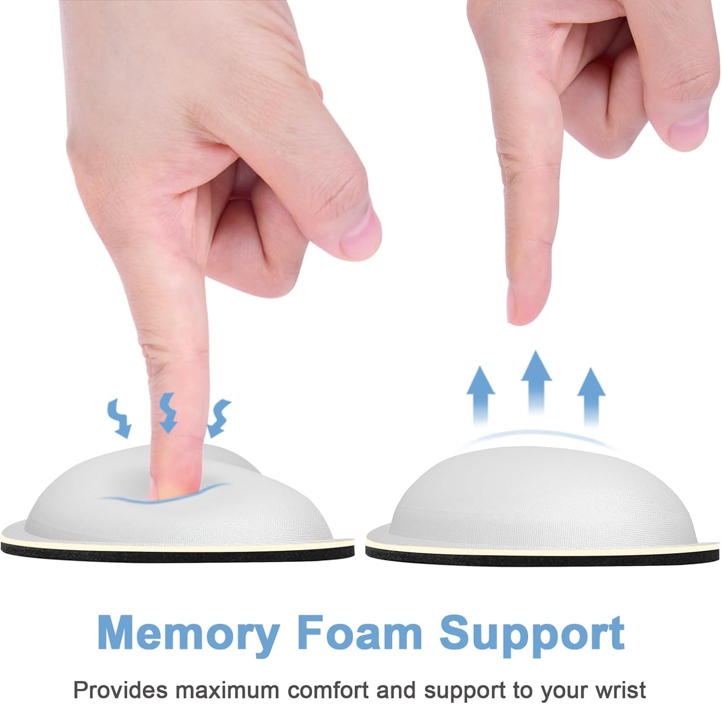 Dapesuom Mouse Wrist Rest, Ergonomic Memory Foam Mouse Wrist for Computer Desk Mats Support, Hand Rest Pad Cushion for Gaming, Office, Laptop, Men, Women, Pain Relief & Easy Typing, Space Gray