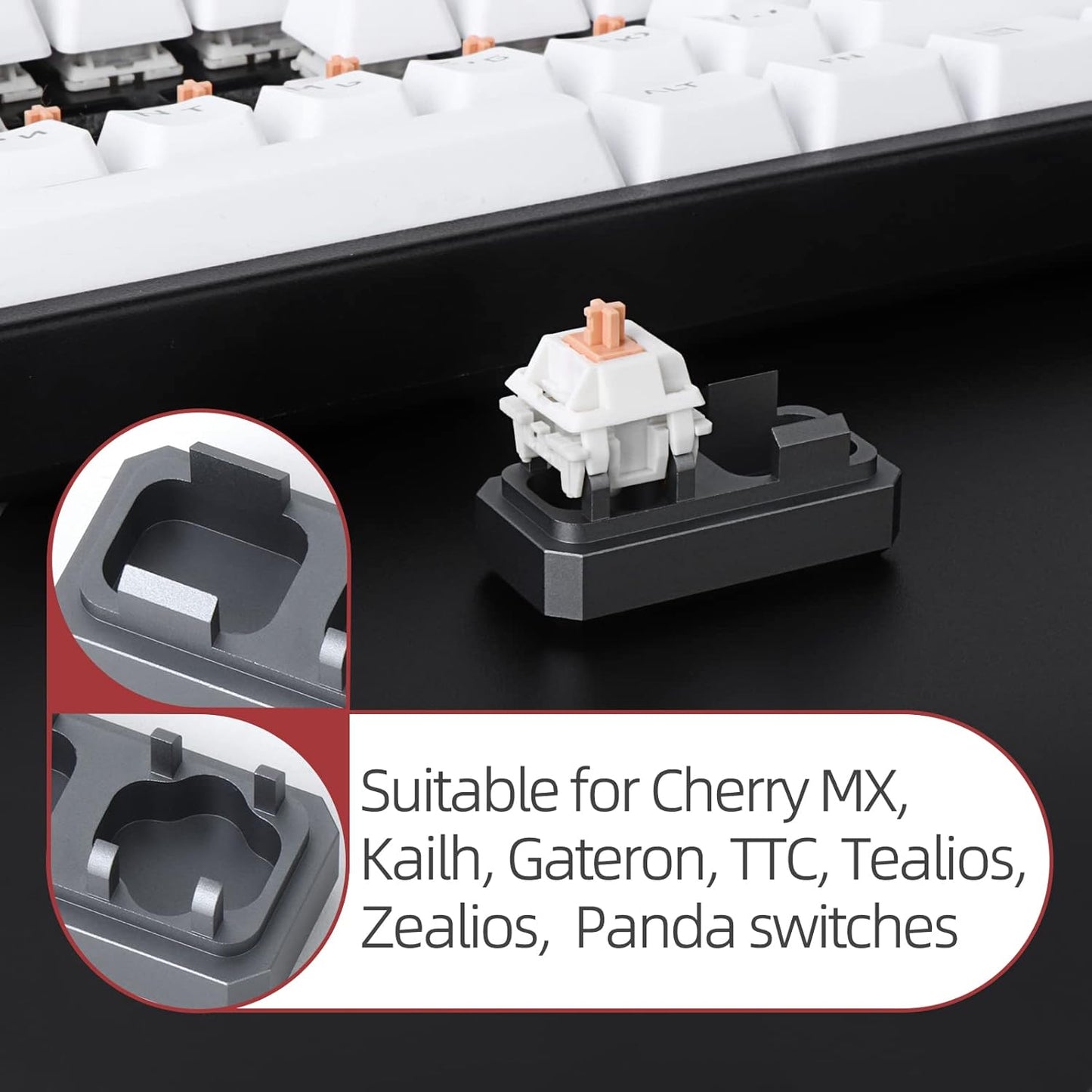 YIMAGUJRX RUNJRX 44 Keyboard Switches Acrylic Lube Station,Switch Films 120Pcs,Switch Opener for MX Cherry Kailh Akko,Lube Tool for Mechanical Keyboard