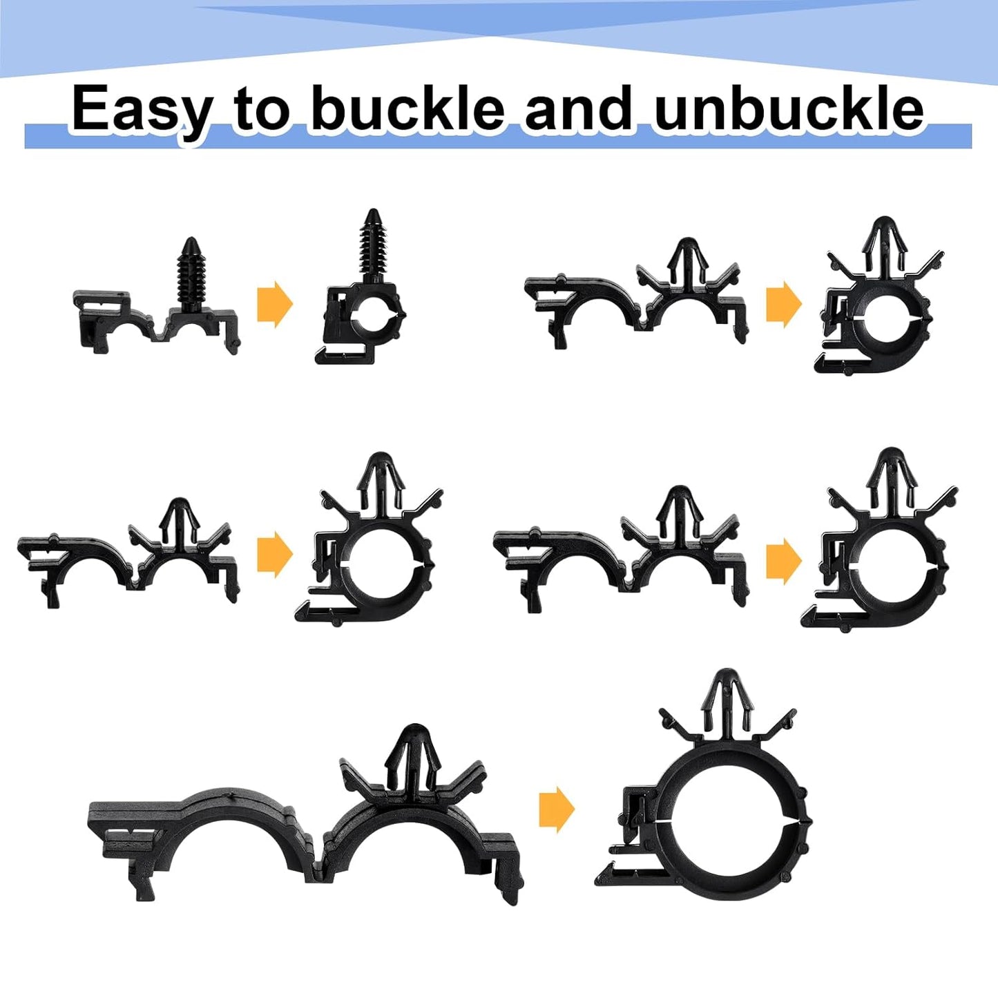 150 pcs Car Wire Loom Routing Clips Push Mount Cable Tie Assortment 10 Sizes Car Harness Routing Clips Universal Wiring Harness Replacement Parts for Automotive