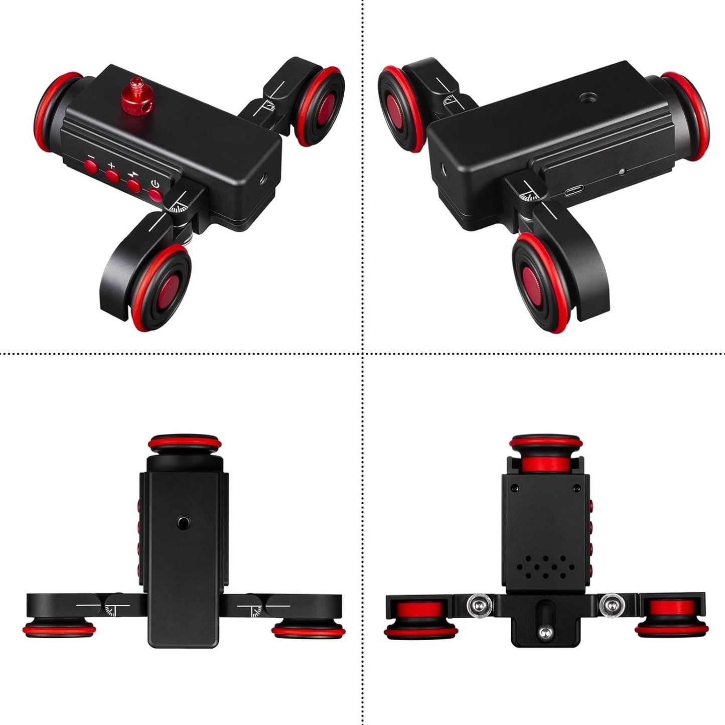 EACHSHOT Motorized Dolly Car, 3-Wheels Wireless Electric Track Rail Slider Video Camera Dolly Car with Remote Control, Compatible with DSLR Camera, Camcorder, for GoPro, iPhone, and Android Smartphone