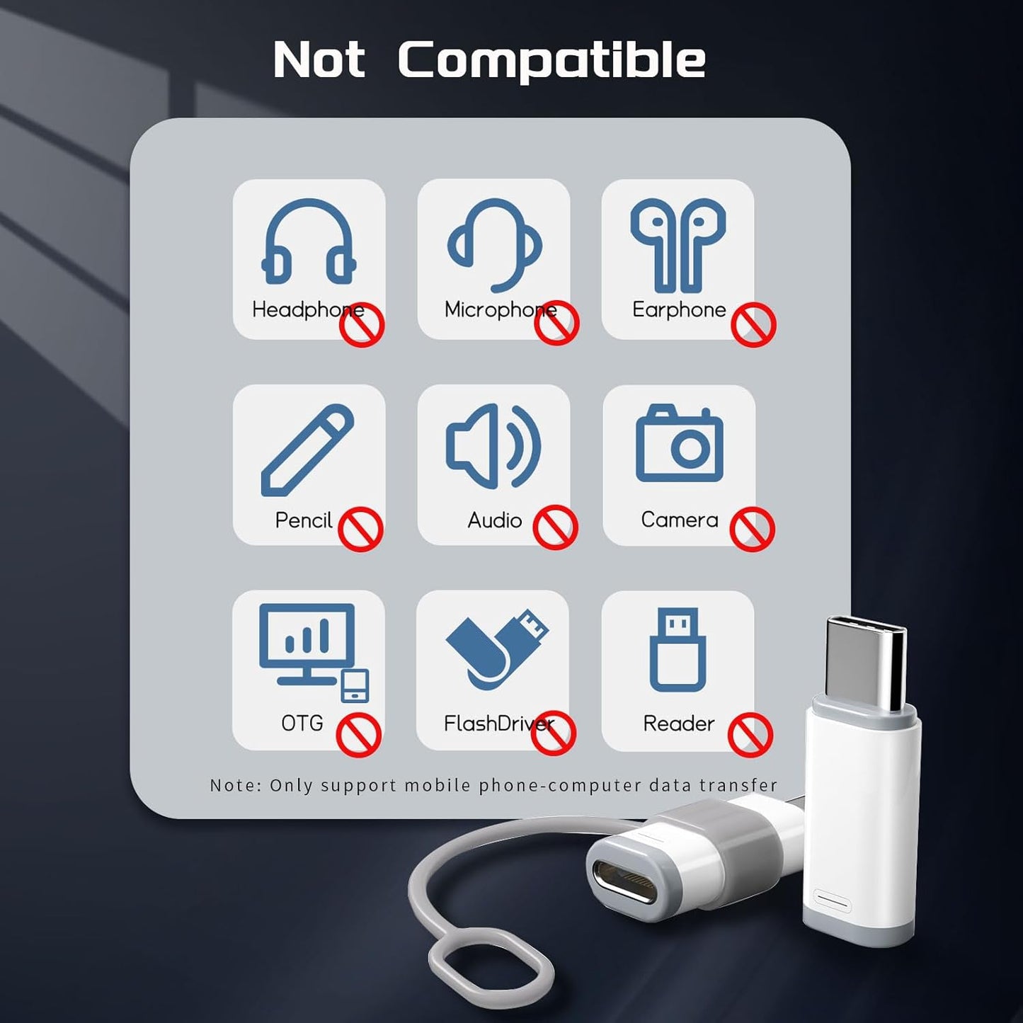 4 Pack Lightning to USB C Adapter for iPhone 15/16/16 Pro Max/Plus Samsung S24 Support Charging & Data Transfer,Type C Charger Connector Cable-NOT Support Audio/OTG/Headphone/Earbud/Apple -Pencil