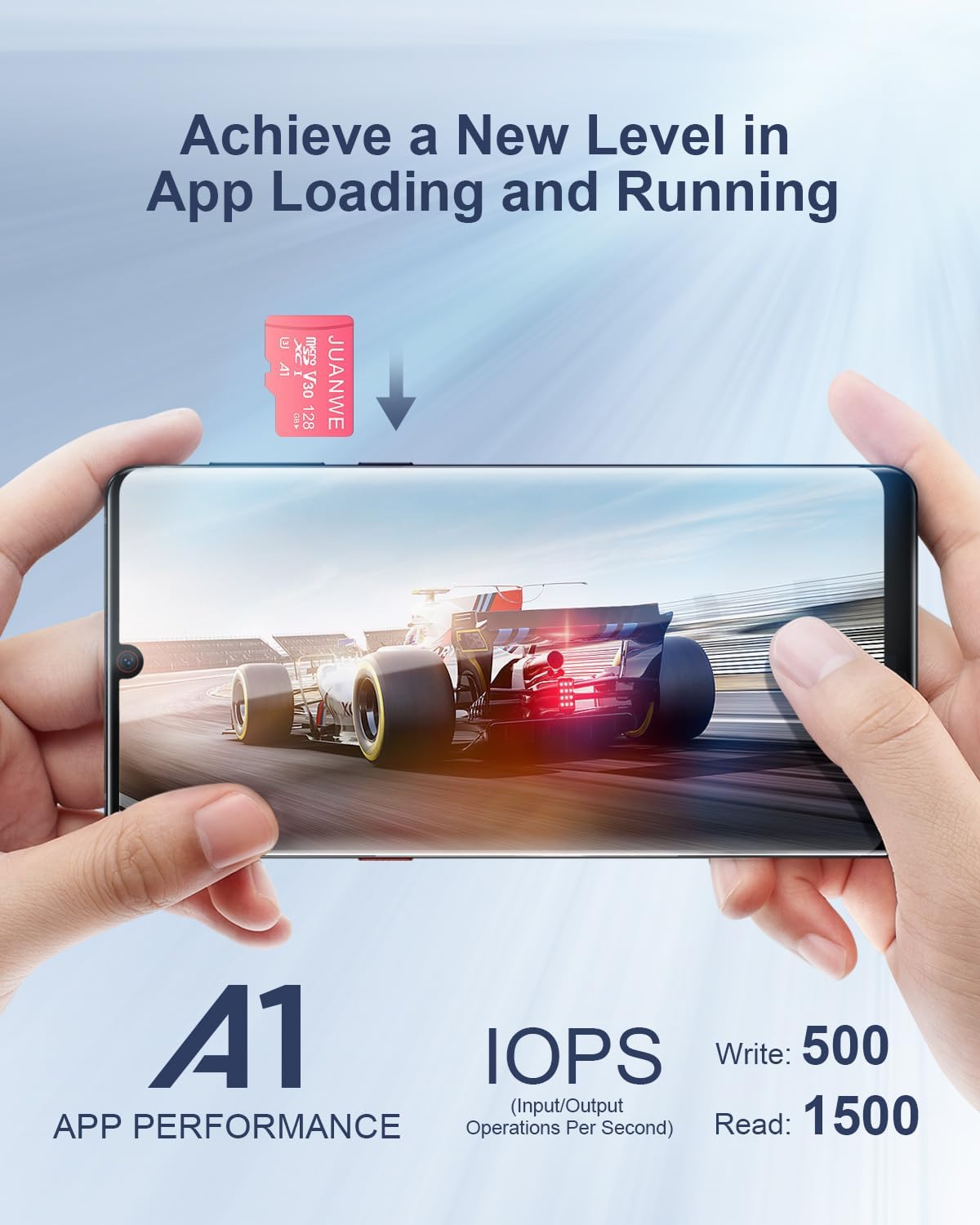 JUANWE 128GB Micro SD Card 5 Pack SD Card MicroSDXC Flash Memory Card 128 GB, A1 U3 V30 4K Video Recording 128GB TF Cards with Adapter for Phone, Dash Cam, Security Camera (5 Pack, Pink)