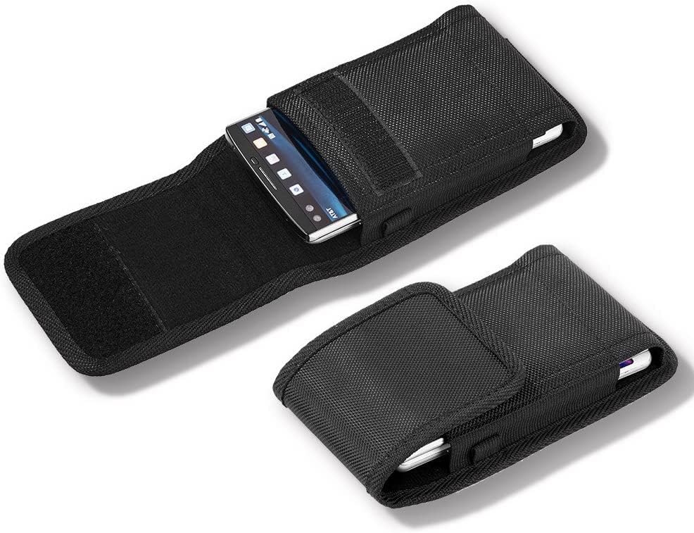 Cell Phone Pouch Nylon Holster Case with Belt Clip Cover for Samsung Galaxy S24 Ultra / S24 Plus/ S23 Ultra / A14 5G / A15 5G/A35/A55 5G/iPhone 15 14 13 12 Pro Max Case Metal Belt Clip