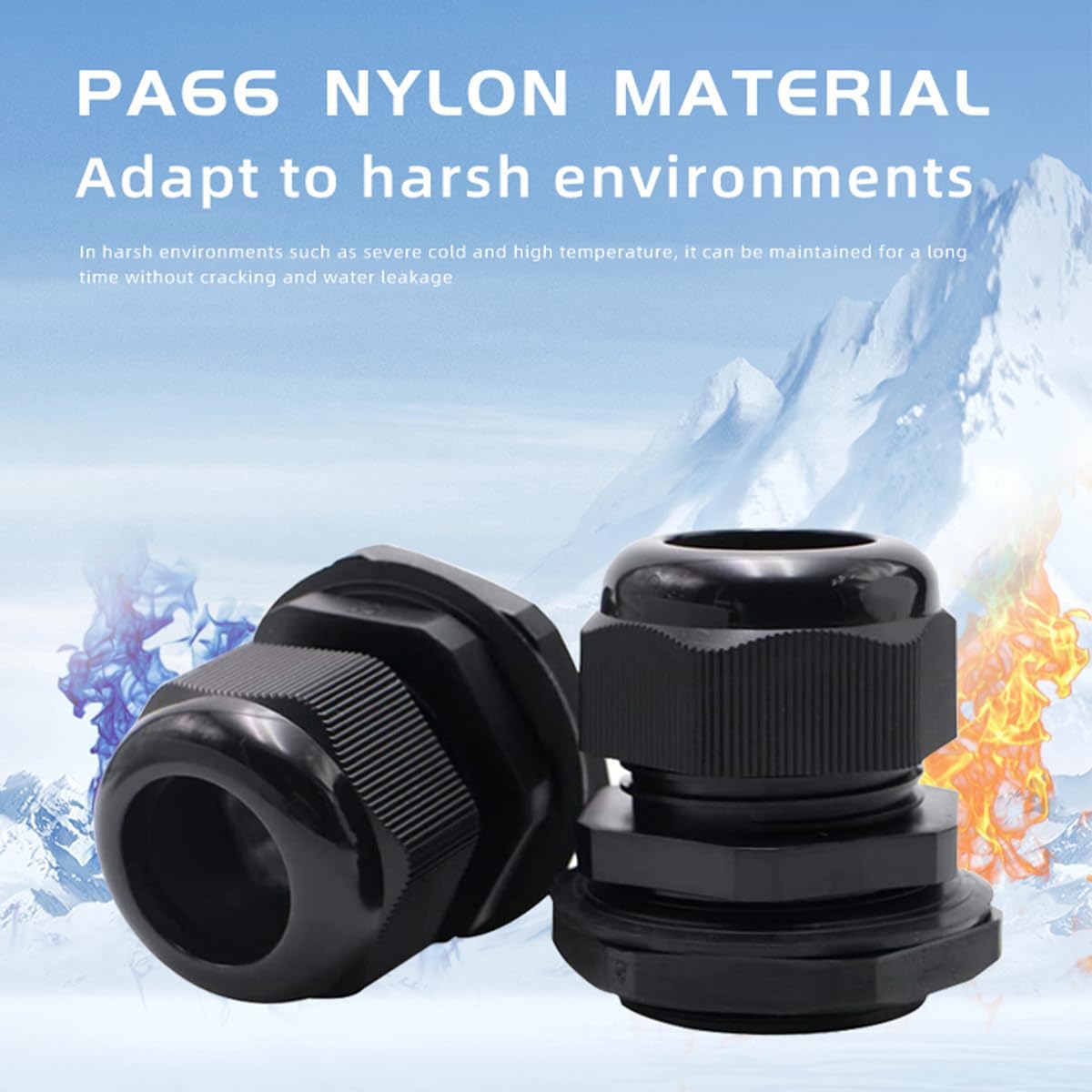 Cable Glands-PENGLIN 2” NPT Nylon Cable Connector,IP68 Waterproof Strain Relief Cord Adjustable Connector With Gaskets for Electrical Box (2 Inch (6-Pack))