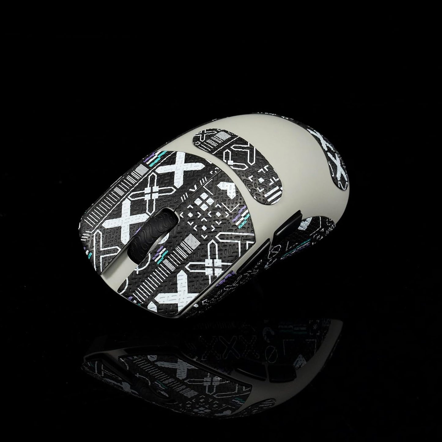 Grip Tape for Lamzu Atlantis Maya - Anti-Slip,Enhanced Control, Sweat Resistance,Improves FPS Gaming Grip & Mouse Protection [Pre-Cut] Printsteam Black White 0.5mm