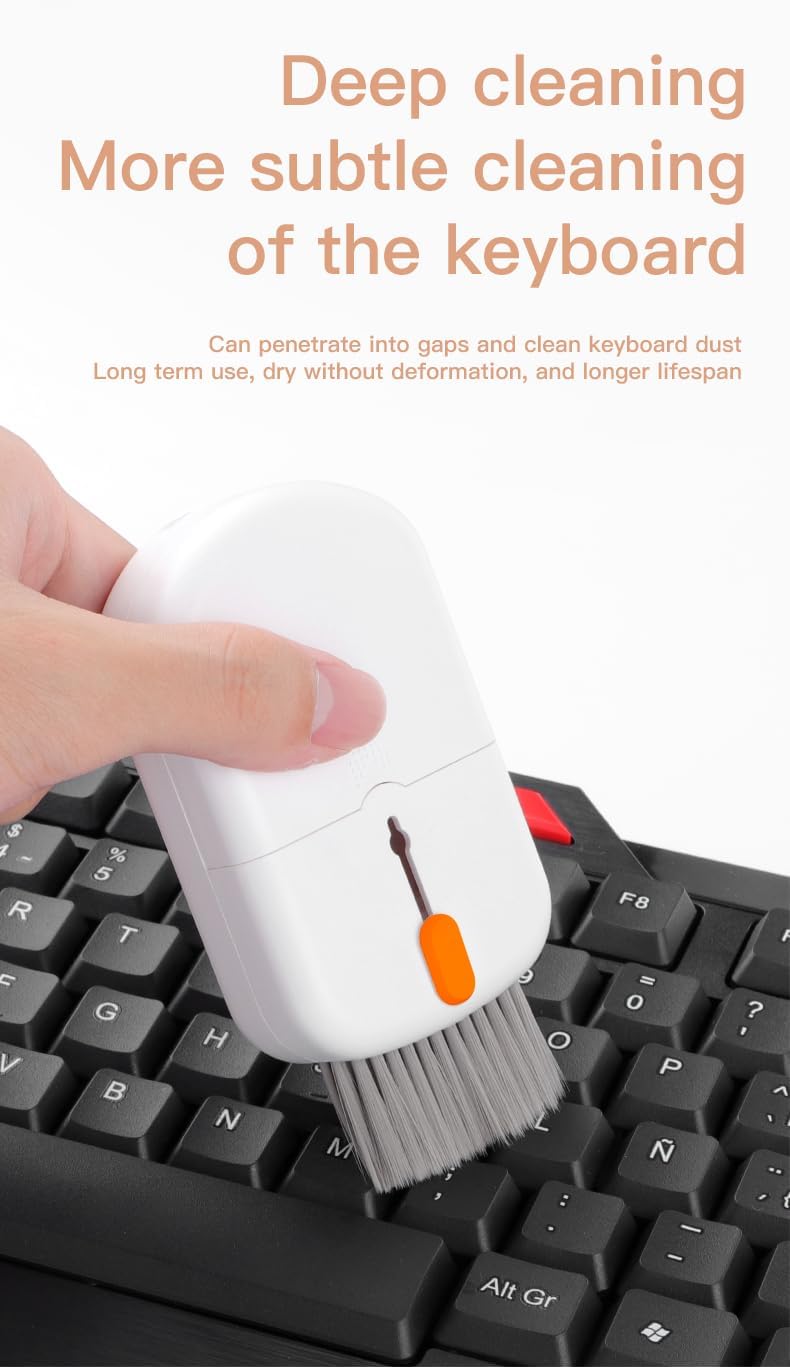 Professional 10-in-1 Keyboard Cleaning Kit, Retractable Brush & Tools for Mechanical Keyboard, Laptop, MacBook, iPhone Screen, Camera Lens, AirPods, Earbuds, Monitors