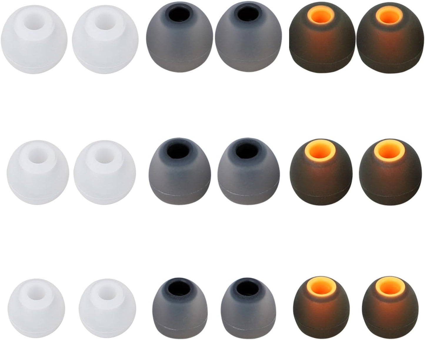 Earbud Replacement Tips Silicone Earbud Tips Earbud Covers Fit for in-Ear Headphones (Inner Hole 3.8mm -5.1mm) Ear Tips Earbud Rubber Tips 9 Pairs S/M/L