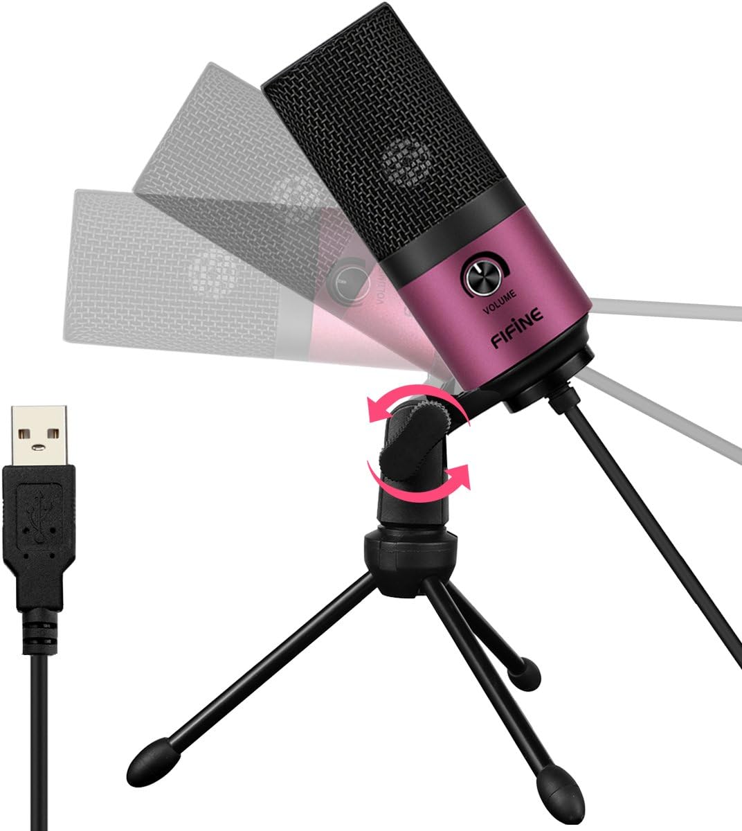 FIFINE USB Podcast Condenser Microphone Recording On Laptop, No Need Sound Card Interface and Phantom Power-K669