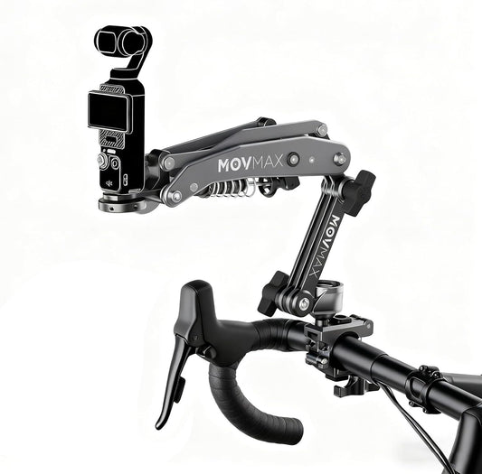 MOVMAX Blade Arm Bike Motorcycle Handlebar Mount Stabilizer, Camera Clamp Mount Shock Absorber for DJI Osmo Pocket 3, Insta 360, GoPro Hero Cameras w Ball Head, Pocket 3 Accessories