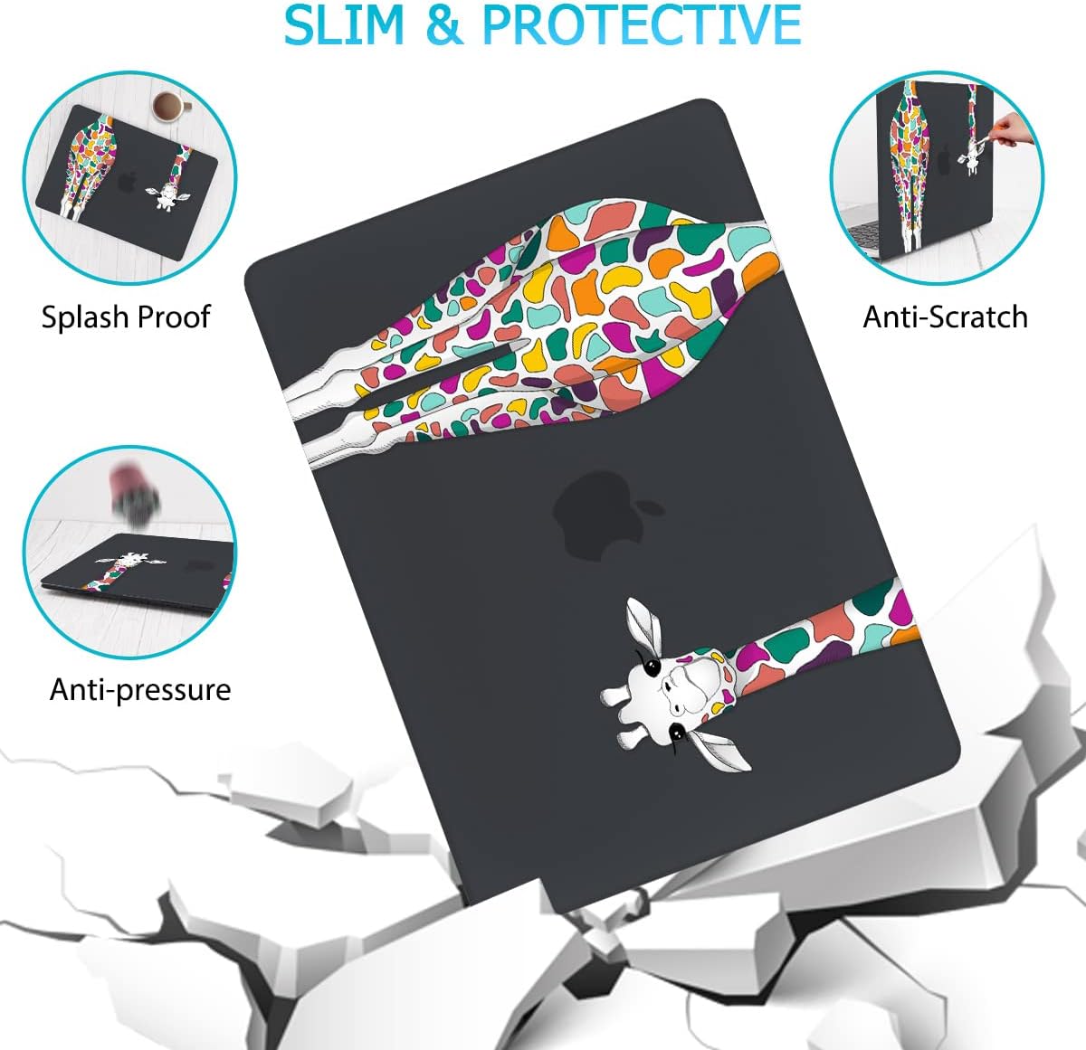 Mektron Case for MacBook Pro 16" M4 A3403 A3186 M3 A2991 M2 A2780 M1 A2485 (2021/2023/2024) Pro/Max with Touch ID, Hard Shell Plastic Laptop Cover Keyboard Cover Screen Protector, Black