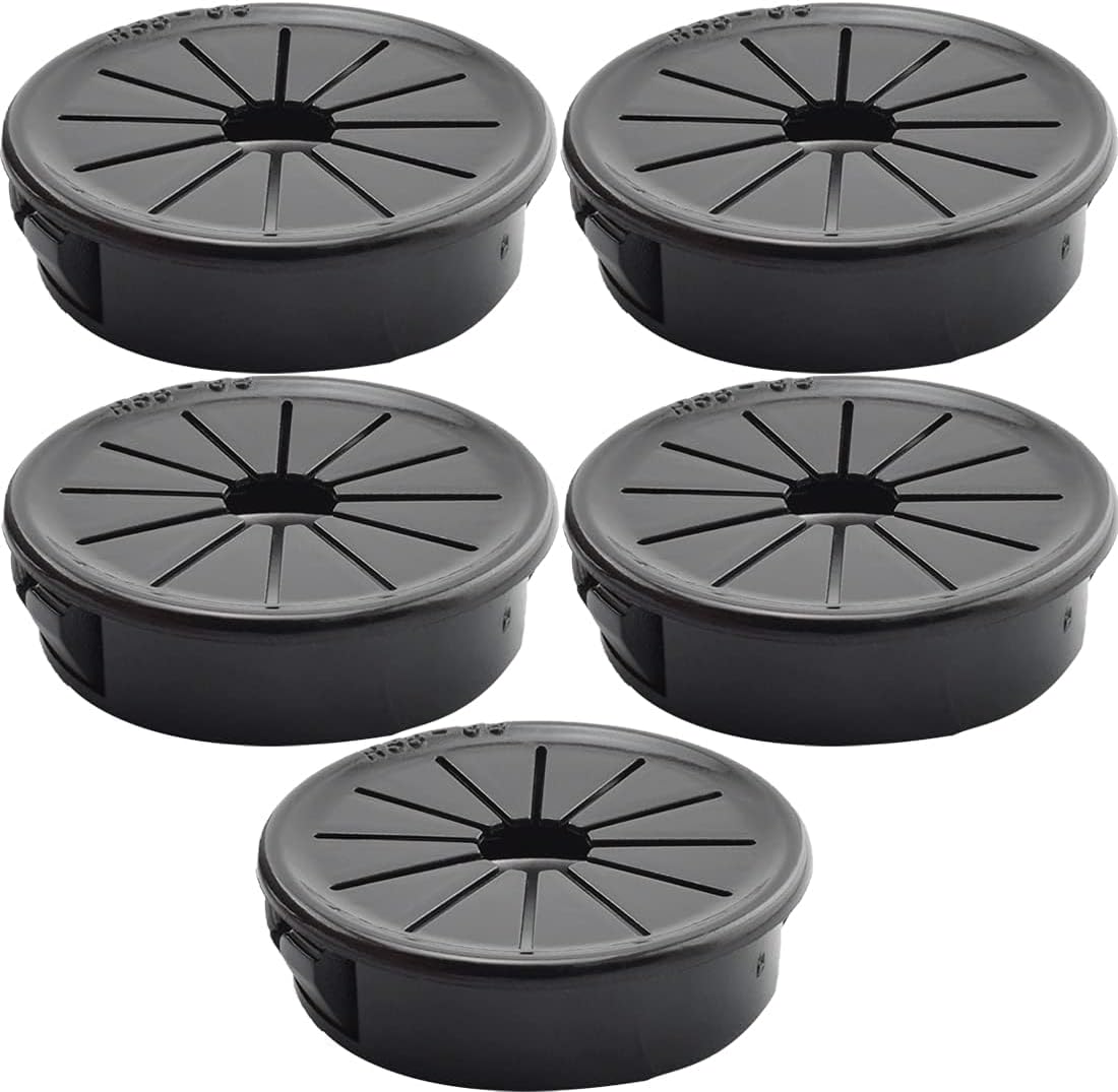 Aifeier ET 1-1/2 Inch Cable Grommets Petal-Shaped Buckle Type Wire Hole Cover for Cord Management and Protection of Cabinet (37.5mm, 5PCS)