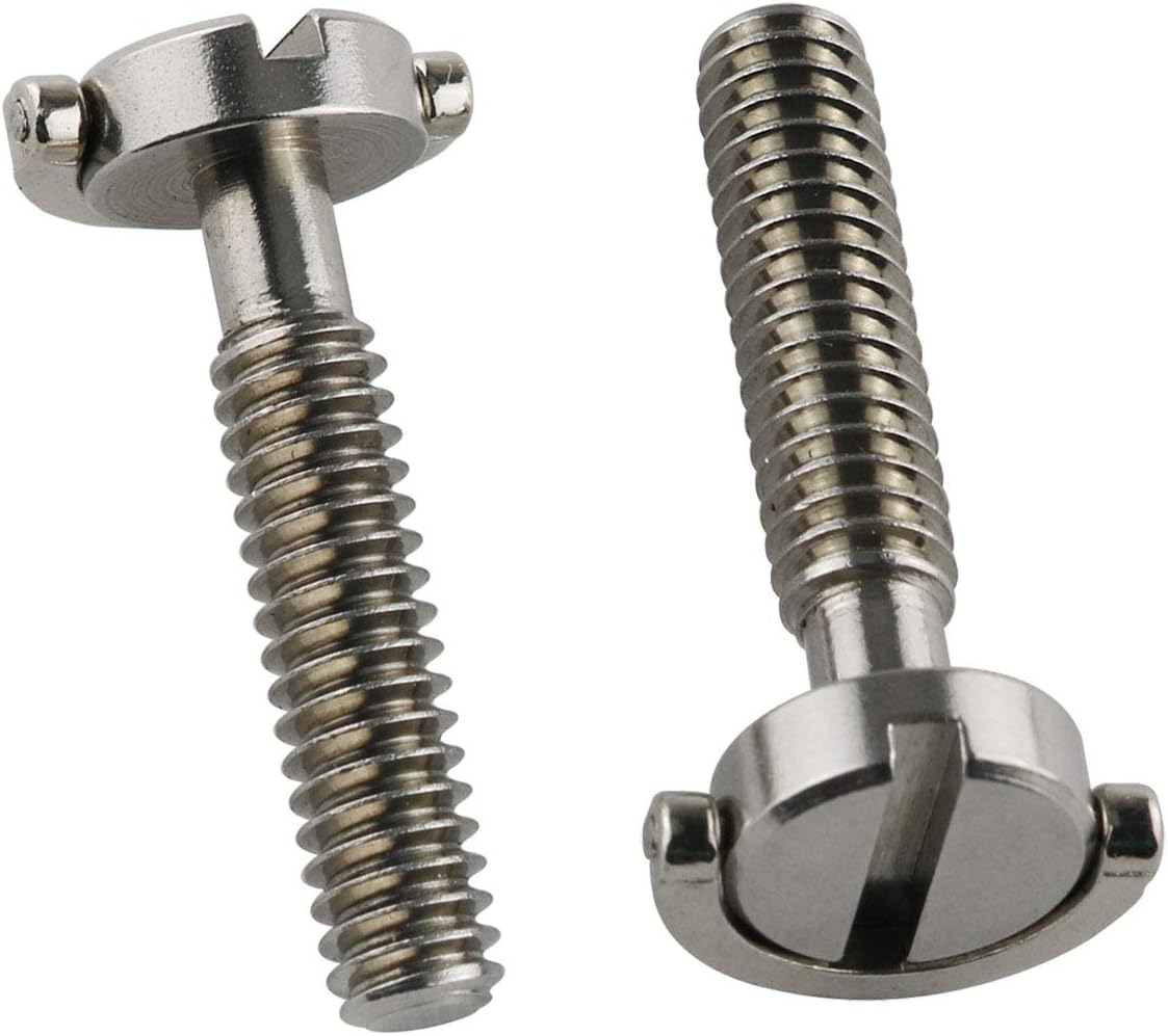 E-outstanding D Ring Hinged Screw 2PCS 1/4-20 Thread D-Ring Stainless Steel Camera Fixing Screws for Camera Tripod Monopod QR Plate 30mm Length