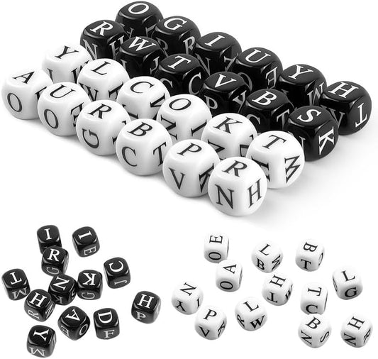 24 Pcs Dice Set, The Crossword Solitaire Game, 6 Sided Dice Crossword Creative Game, Two-Player Parent-Child Interactive Family English Letter Dice Games for Kids Adults