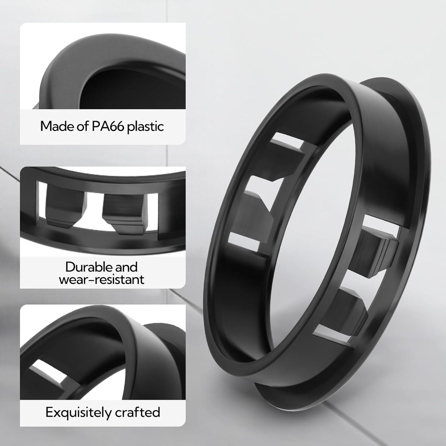 15PCS 1-3/4" Black Cable Snap Bushing Grommet, Snap in Cord Bushing Protect Cables