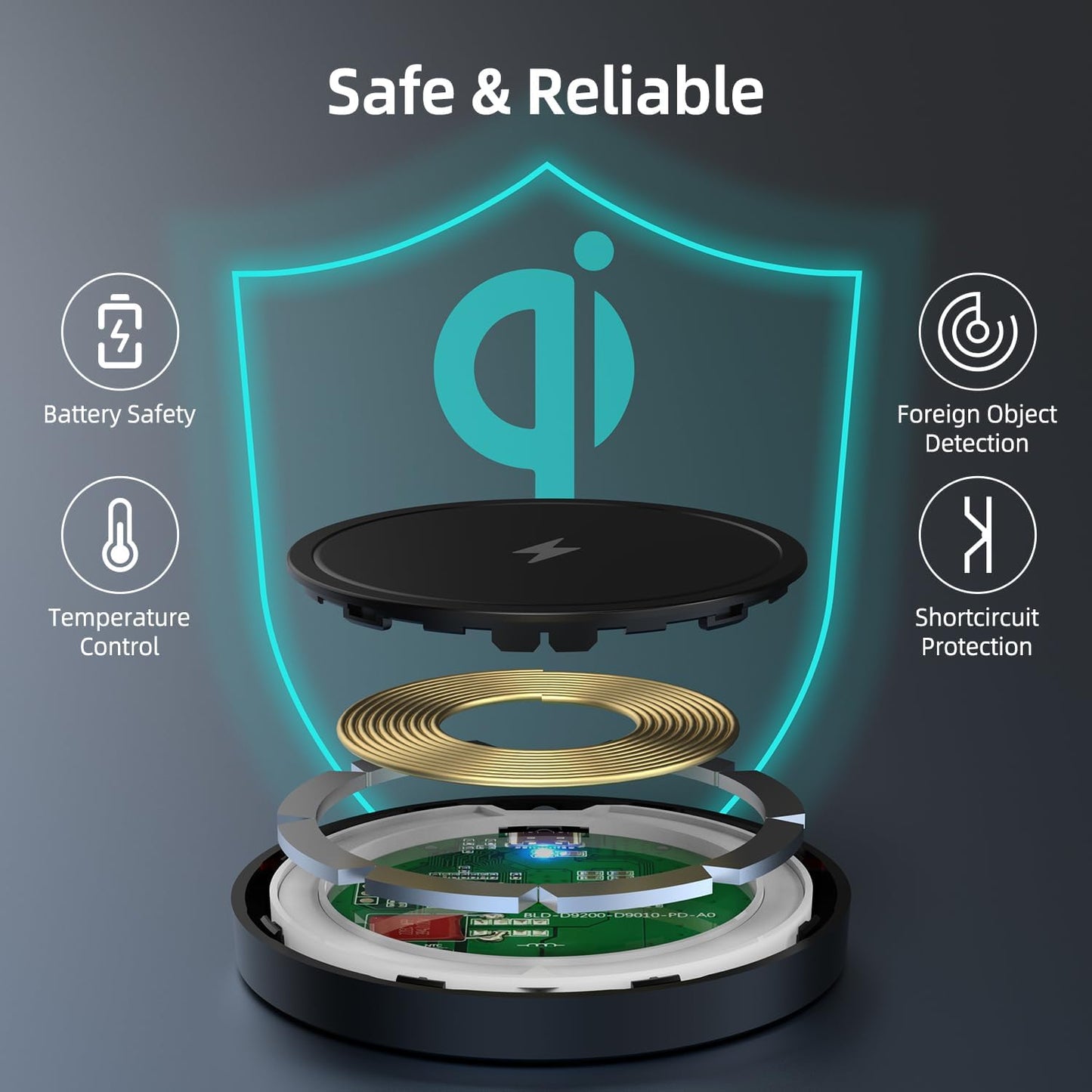 Magnetic Wireless Charger for iPhone 15W Wireless Charger Fast Mag Safe Wireless Charging Stand Pad Compatible for iPhone 16/16 Pro/Pro Max/15/14/13/12/Pro with Wall Charger with AC Adapter Black