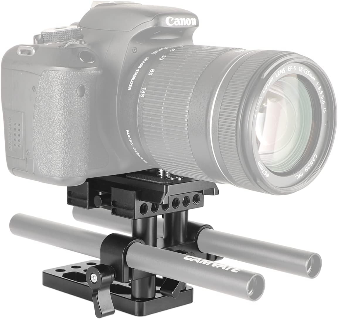 CAMVATE Quick Release Mount Base QR Plate for Manfrotto 501/504/ 577 Tripod Standard Accessory(Black) - 1437