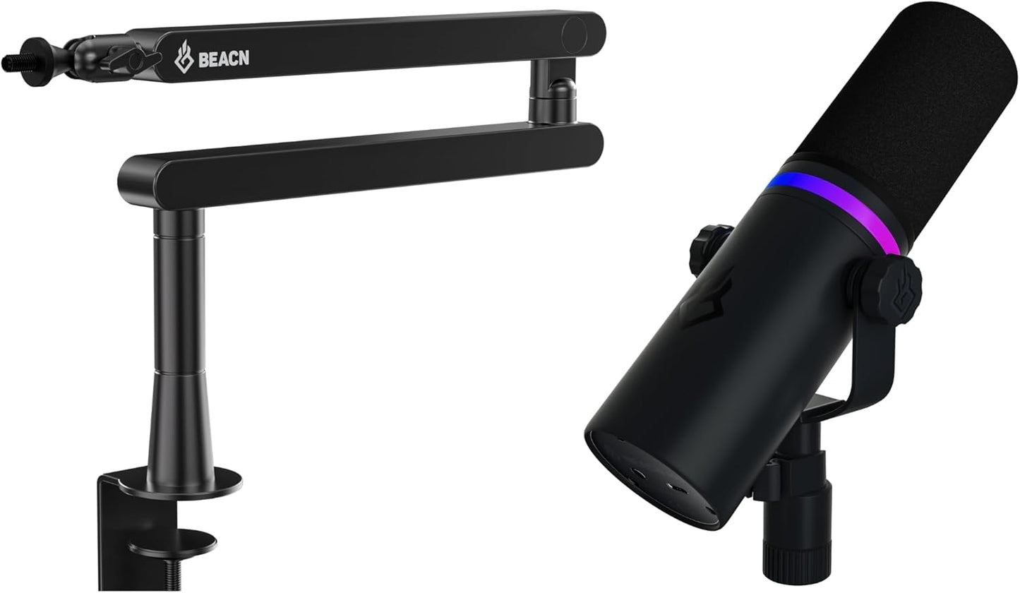 BEACN Dark Dynamic USB Mic for PC with The Microphone Stand