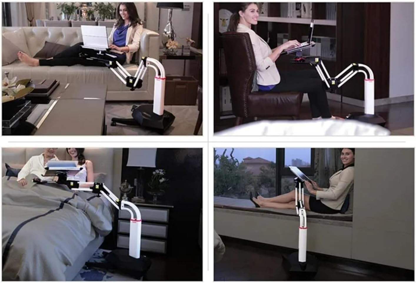 Versatile Rolling Laptop Desk - Portable Bed Table for Home, Office, School, and Medical Use - Adjustable Height Laptop Stand for Bed and Writing - Convenient Lap Desk Solution