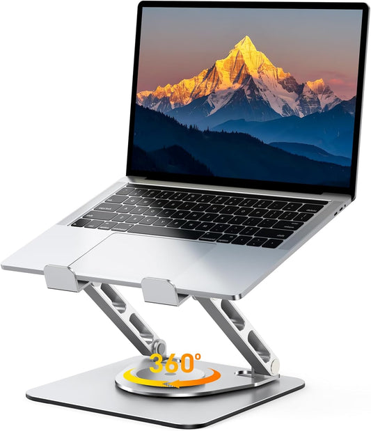 Laptop Stand for Desk 360° Flexible Rotating, Ergonomic Adjustable Laptop Riser Holder with Dual-bar Support, Portable Computer Notebook Stand for MacBook Air Pro, Dell XPS, HP (10-16")