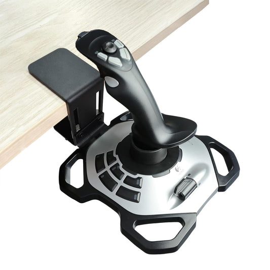HTLAKIKJ Desk Mount for Flight Sim Joystick-Compatible with Logitech G Extreme 3D PRO Joystick Adjustable Fit Different Thickness Desk Enduring C-Clamp Metal Holder