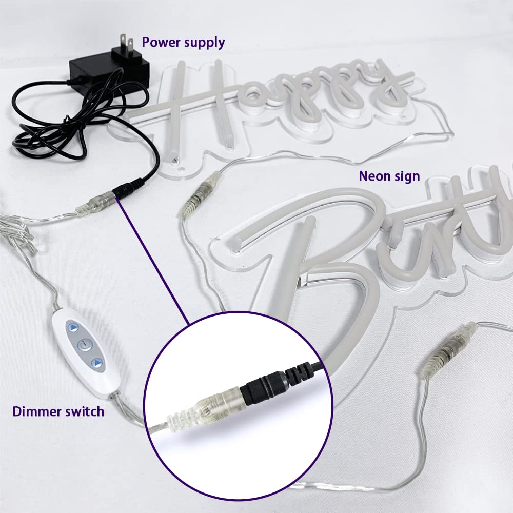 jXIN 12V DC Sensitive Dimmer Switch for Neon Sign, Low Voltage Unique Female Male Connector with 2 Female Power Jack Adapter Suitable for LED Strip Light