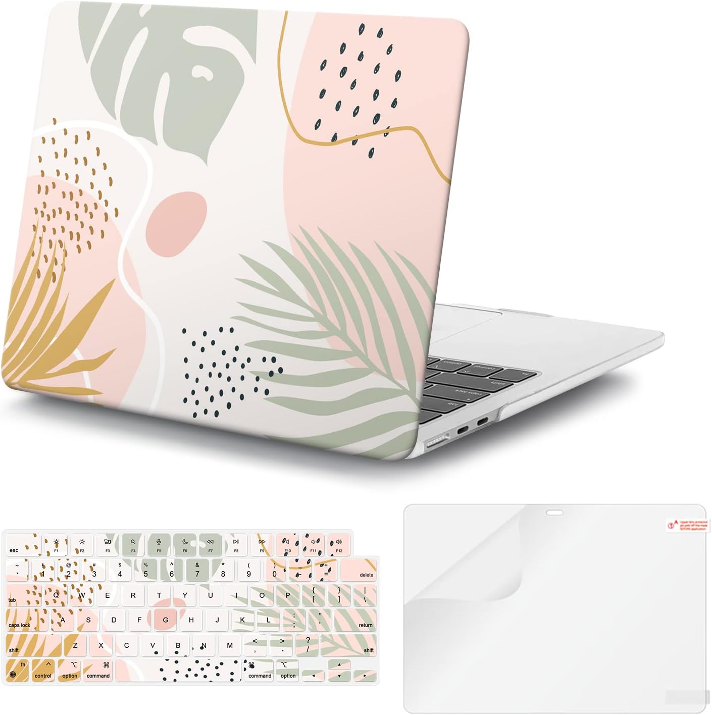 iCasso for MacBook Air 13 inch Case 2025 2024-2022 Release M4 A3240 M3 A3113 A2681 M2 with Liquid Retina Display, Hard Plastic Shell for Mac Air 13.6, TPU Keyboard Cover&Screen Protector, Morandi